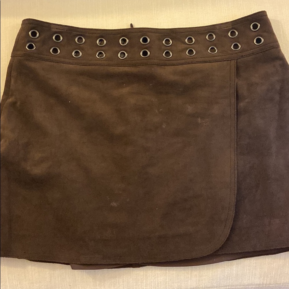 Brown suede BCBG skirt